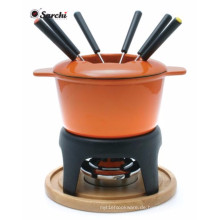 Gusseisen Emaille Kochgeschirr-Fondue Set